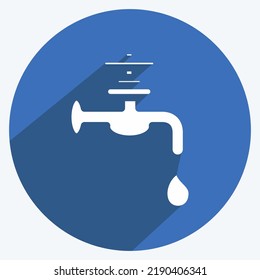 Icon Water Supply. suitable for building symbol. long shadow style. simple design editable. design template vector. simple illustration