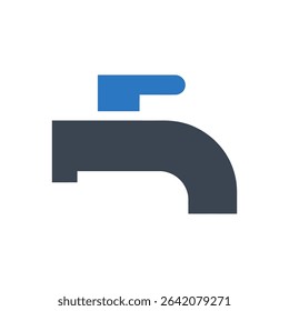 Icon of a water tap with a blue handle