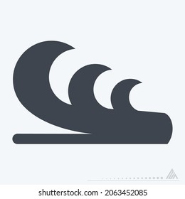 Icon Water Wave - Glyph Style - Simple illustration, Editable stroke, Design template vector, Good for prints, posters, advertisements, announcements, info graphics, etc.