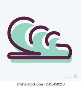 Icon Water Wave - MBE Syle - Simple illustration, Editable stroke, Design template vector, Good for prints, posters, advertisements, announcements, info graphics, etc.
