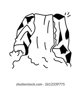 Icon of a waterfall attraction in aqua parks