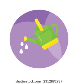 An icon of watering can in editable style is up for premium use, gardening equipment