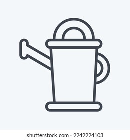 Icon Watering Can. related to Flora symbol. line style. simple illustration. plant. Oak. leaf. rose