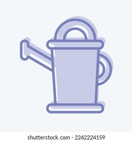Icon Watering Can. related to Flora symbol. two tone style. simple illustration. plant. Oak. leaf. rose