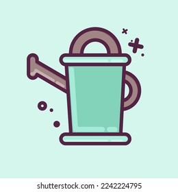 Icon Watering Can. related to Flora symbol. MBE style. simple illustration. plant. Oak. leaf. rose