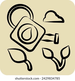Icon Watering Plant. related to Ecology symbol. hand drawn style. simple design editable. simple illustration