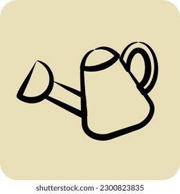 Icon Watering Pot. suitable for Garden symbol. hand drawn style. simple design editable. design template vector. simple illustration