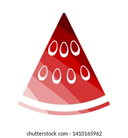 Icon Of Watermelon. Flat Color Ladder Design. Vector Illustration.