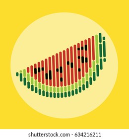 Icon watermelon line design small turbulence