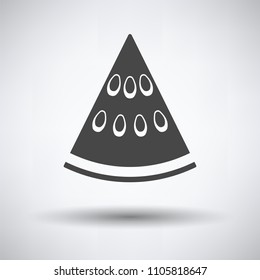 Icon of Watermelon on gray background, round shadow. Vector illustration.