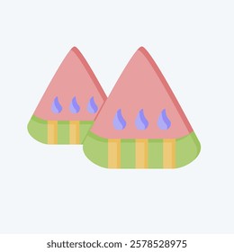 Icon Watermelon. related to Summer symbol. flat style. design editable