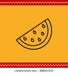 Icon of watermelon slice