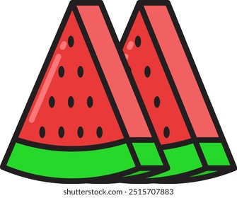 Icon of watermelon slices, eps 10, editable