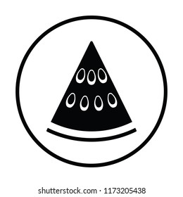 Icon of Watermelon. Thin circle design. Vector illustration.