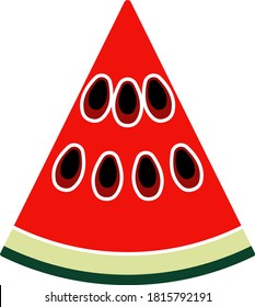 Icon Of Watermelon In Ui Colors. Flat Color Design. Vector Illustration.