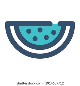 icon watermelon using filled line style and blue color