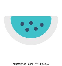 icon watermelon using flat style and blue color dominate