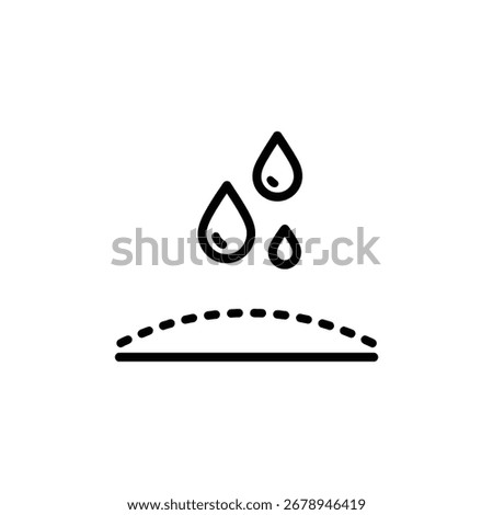 icon of waterproof surface icon isolated on white background, water resistant material line icon vector illustration