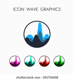 Icon wave chart. Element for infographics , possibility to use the web or logo
