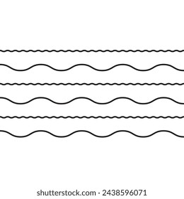 Icon wave line icons. set of zigzag and wave borders on white background, eps10