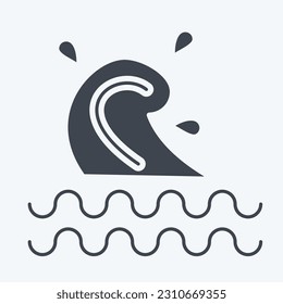 Icon Wave. related to Hawaii symbol. glyph style. simple design editable. vector