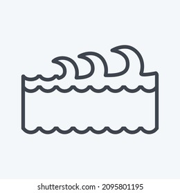 Icon Waves - Line Style - Simple illustration,Editable stroke,Design template vector, Good for prints, posters, advertisements, announcements, info graphics, etc.