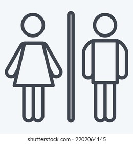 Icono WC. adecuado para el símbolo City Park. estilo de línea. diseño simple editable. vector de plantilla de diseño. ilustración simple