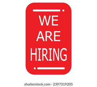 ICON WE ARE HIRING RED BACKGROUND