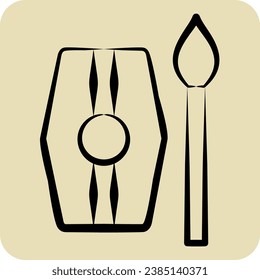 Arma de iconos 2. relacionado con el símbolo celta. estilo dibujado a mano. diseño simple editable. ilustración simple