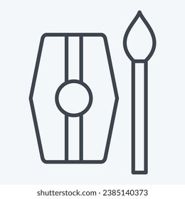 Arma de iconos 2. relacionado con el símbolo celta. estilo de línea. diseño simple editable. ilustración simple