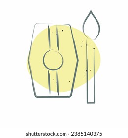Icon Weapon 2. related to Celtic symbol. Color Spot Style. simple design editable. simple illustration