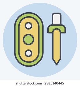 Icon Weapon. related to Celtic symbol. color mate style. simple design editable. simple illustration