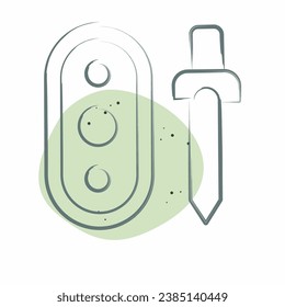 Icon Weapon. related to Celtic symbol. Color Spot Style. simple design editable. simple illustration