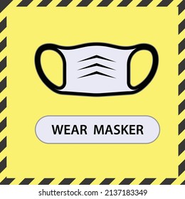 Icon Wear Masker When Work at This Area. Health Care Suggest for Worker's Breath.