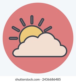 Icon Weather 2. related to Leisure and Travel symbol. color mate style. simple design illustration.