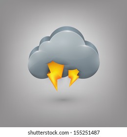 Icon weather. Cloud lightning
