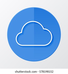 Icon weather cloud on a blue circle