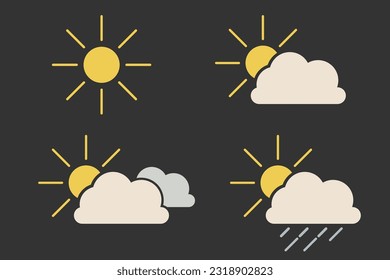 icon weather cloud rain sun moon