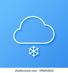 Icon weather cloud with snow on a blue background