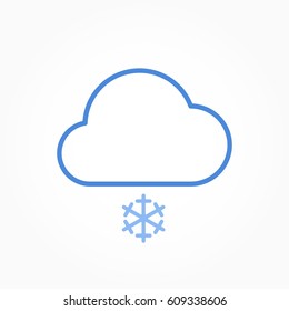 Icon weather cloud with snow on a white background