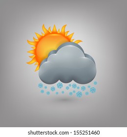 Icon weather. Cloud sun snow