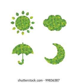 Icon of weather made ??from leaf