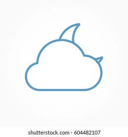 Icon weather moon and cloud on a white background