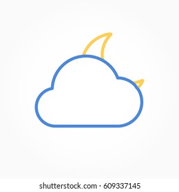 Icon weather moon and cloud on a white background