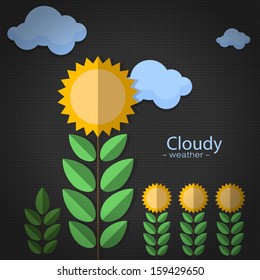 icon weather on back background