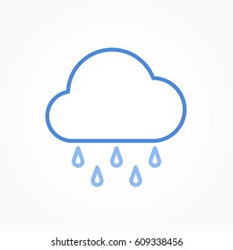 Icon weather raine and cloud on a white background