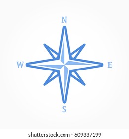 Icon weather rose of wind on a white background