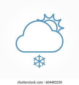 Icon weather sun and cloud on a white background