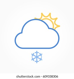 Icon weather sun and cloud on a white background
