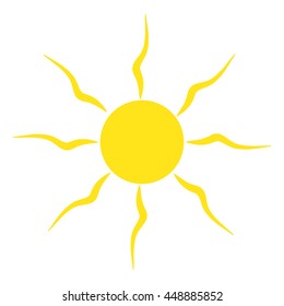 Icon weather the sun shines, Vector symbol of sun, on a white background